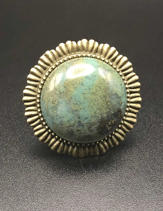 African Turquoise x Bronze Ring - Ring