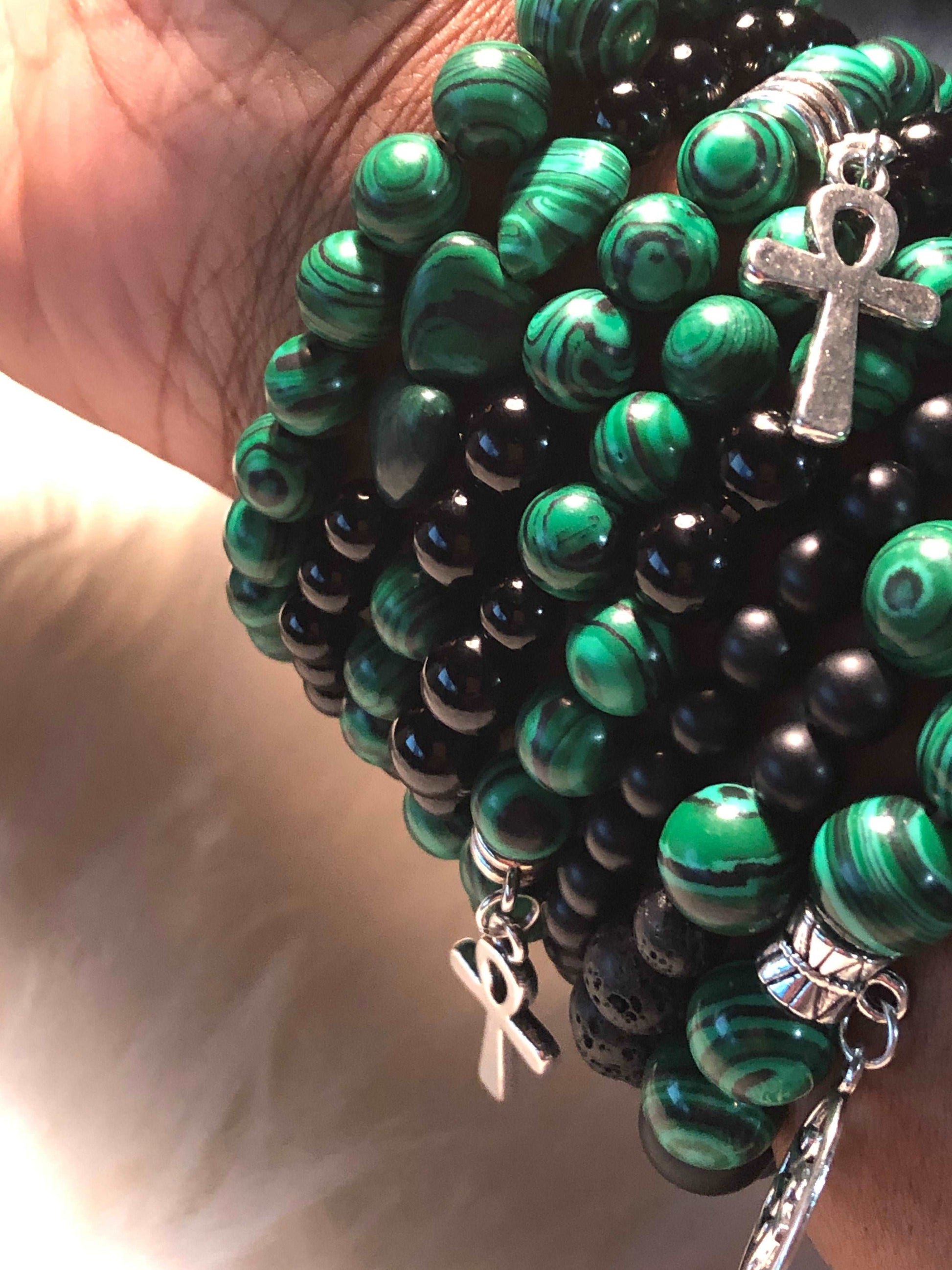 Malachite x Onyx Bracelet-Bracelets-DopeAlchemy-DopeAlchemy.com