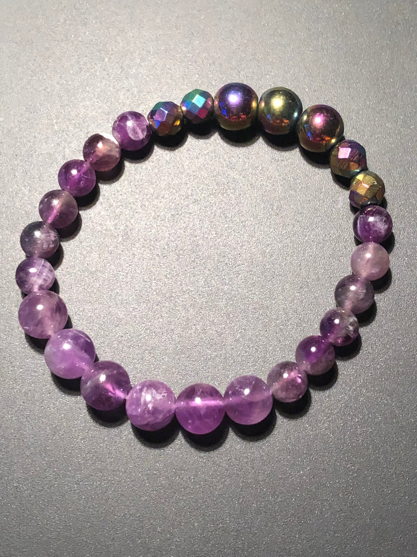 Amethyst x Rainbow Hematite Bracelet