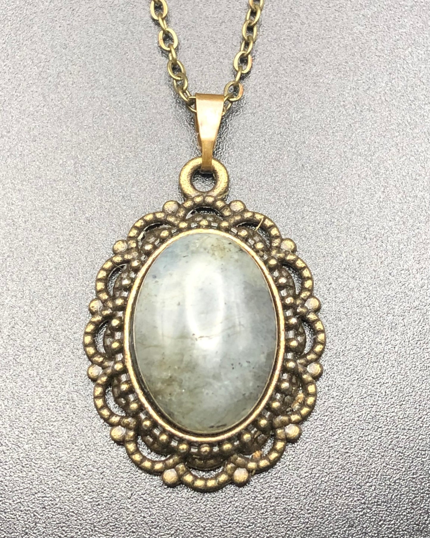 Labradorite x Bronze Pendant Necklace