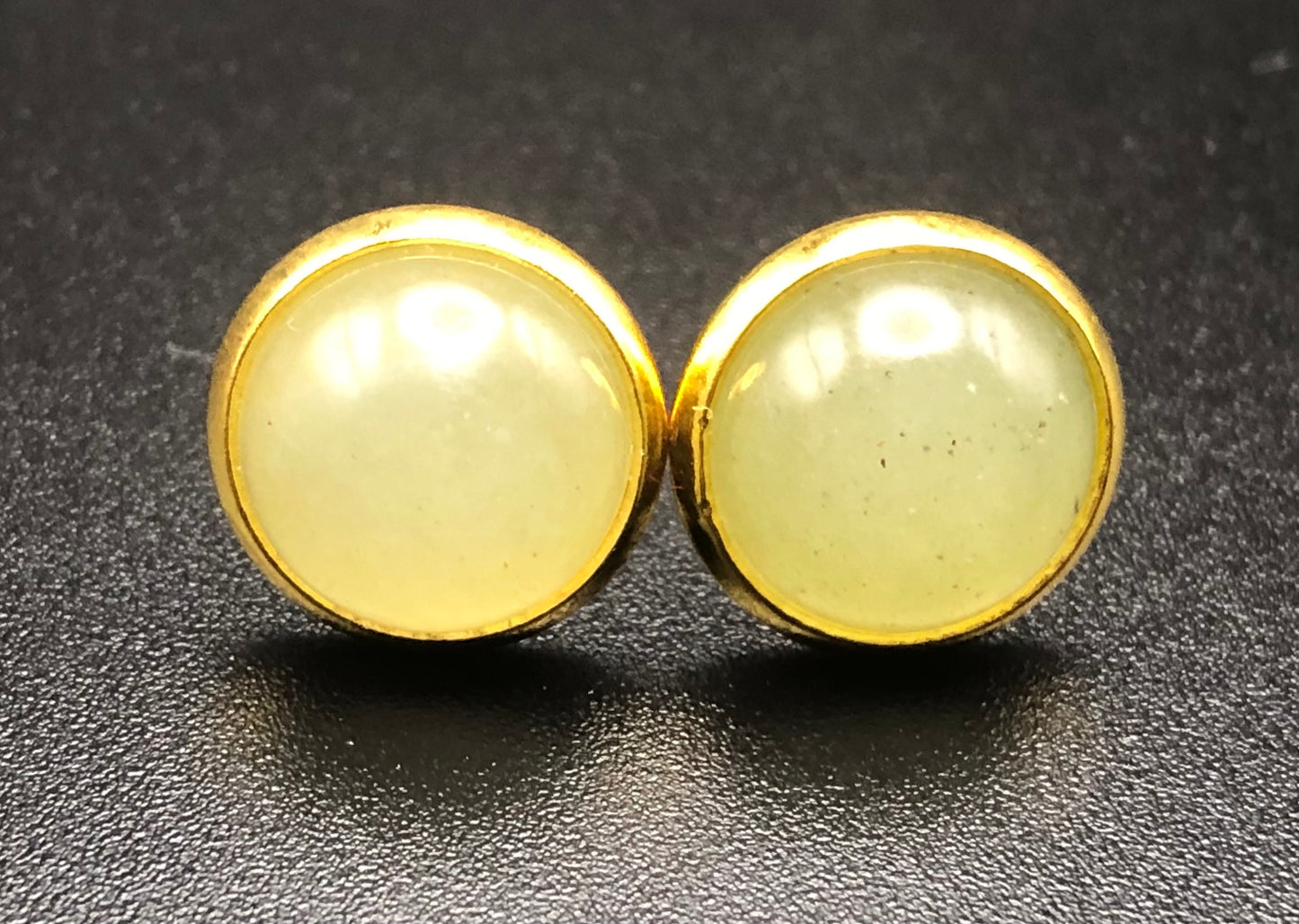 Green Aventurine x Gold Stud Earrings